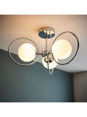 Gallery Home Silver Ola 3 Bulb Ceiling Light - Image 1 of 6