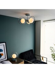 Gallery Home Silver Ola 3 Bulb Ceiling Light - Image 2 of 6