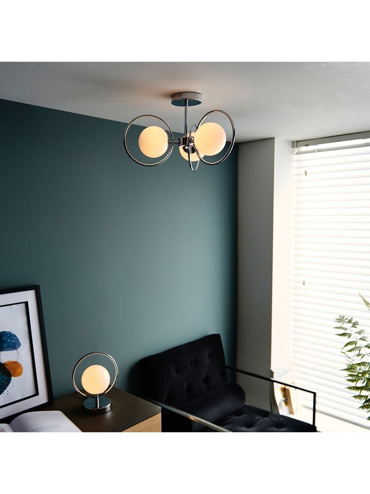 Gallery Home Silver Ola 3 Bulb Ceiling Light - Image 2 of 6