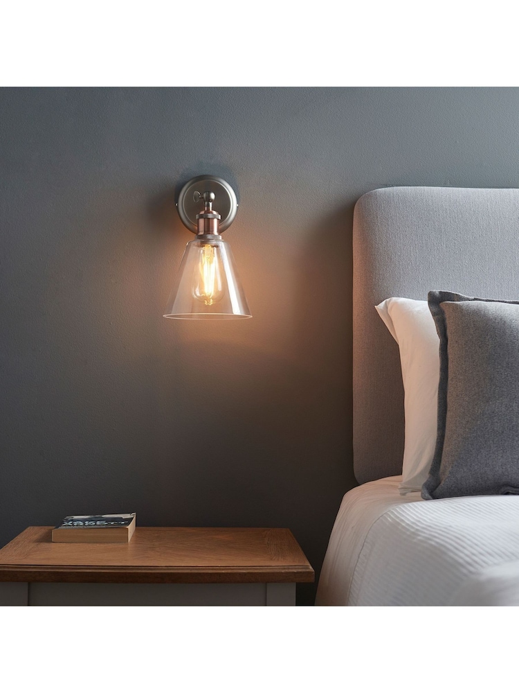 Gallery Home Hamilton Clear Shade Wall Light - Image 2 of 7