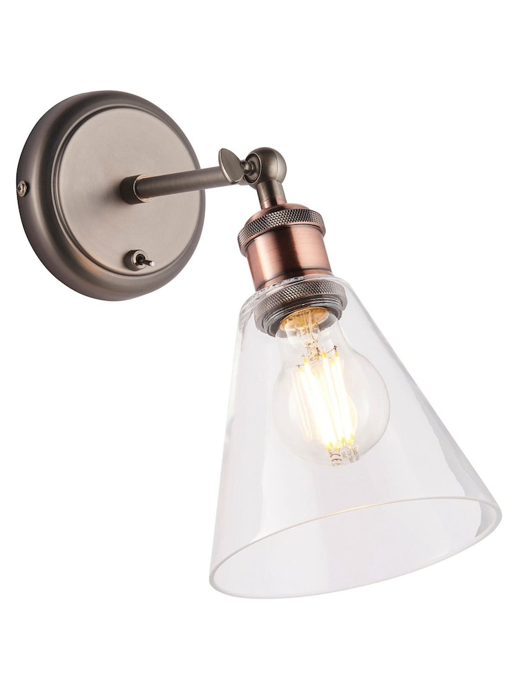 Gallery Home Hamilton Clear Shade Wall Light - Image 7 of 7