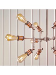 Gallery Home Copper Hamilton 12 Bulb Ceiling Light Pendant - Image 2 of 7