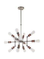 Gallery Home Copper Hamilton 12 Bulb Ceiling Light Pendant - Image 6 of 7