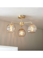 Gallery Home Gold 3 Light Flush Dilan Ceiling Light - Image 1 of 6