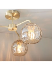 Gallery Home Gold 3 Light Flush Dilan Ceiling Light - Image 3 of 6