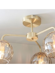 Gallery Home Gold 3 Light Flush Dilan Ceiling Light - Image 4 of 6