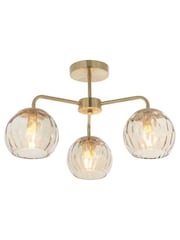 Gallery Home Gold 3 Light Flush Dilan Ceiling Light - Image 5 of 6