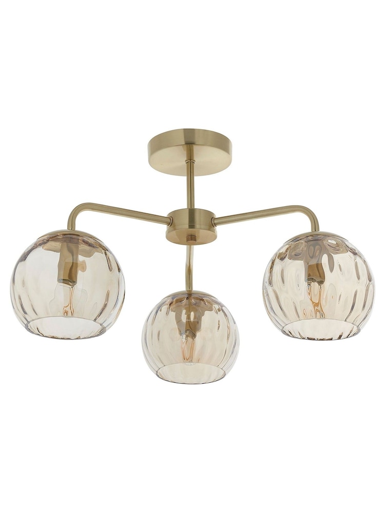 Gallery Home Gold 3 Light Flush Dilan Ceiling Light - Image 6 of 6