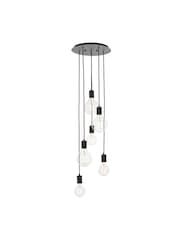 Gallery Home Matt Black Industrial 6 Bulb Ceiling Light Pendant - Image 8 of 8