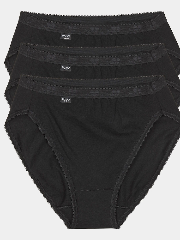 Sloggi Basic+ Tai Black Briefs 3 Pack - Image 4 of 4