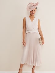 Phase Eight Pink Hetty Pleated Dress - Image 1 of 6