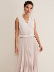 Phase Eight Pink Hetty Pleated Dress - Image 3 of 6