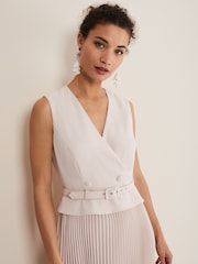 Phase Eight Pink Hetty Pleated Dress - Image 4 of 6