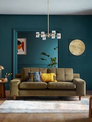 Navy Blue 43 x 43cm Retro Cut Velvet Cushion - Image 2 of 7
