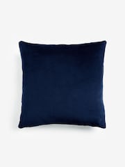 Navy Blue 43 x 43cm Retro Cut Velvet Cushion - Image 6 of 7