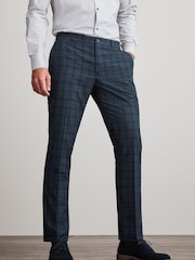 Bleu - Pantalon élégant à carreaux - Image 1 of 9