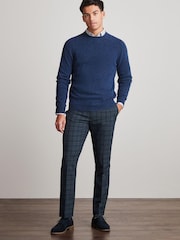Bleu - Pantalon élégant à carreaux - Image 2 of 9