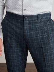 Bleu - Pantalon élégant à carreaux - Image 4 of 9