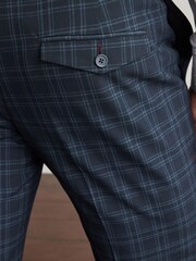 Bleu - Pantalon élégant à carreaux - Image 6 of 9