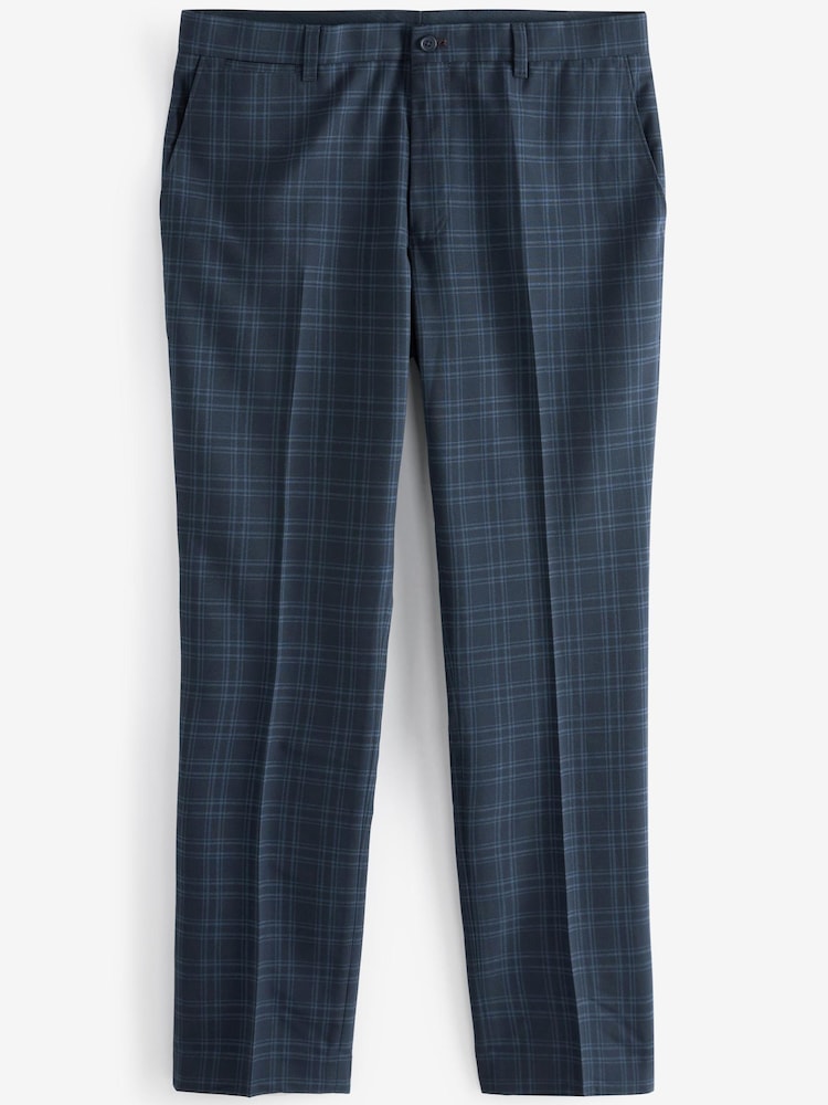 Bleu - Pantalon élégant à carreaux - Image 7 of 9