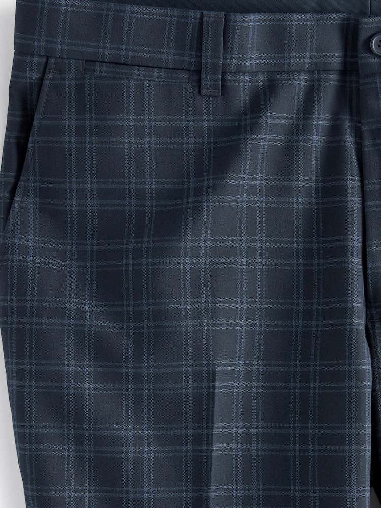 Bleu - Pantalon élégant à carreaux - Image 8 of 9