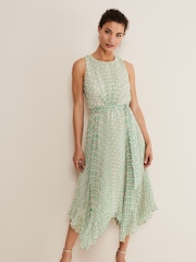 Phase Eight Green Vanya Pleated Sunray Dress - Image 1 of 6