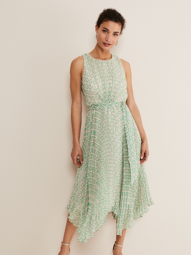 Phase Eight Green Vanya Pleated Sunray Dress - Image 1 of 6