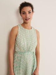 Phase Eight Green Vanya Pleated Sunray Dress - Image 4 of 6