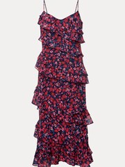 Phase Eight Blue Ballie Strappy Asymmetric Frill Dress - Image 6 of 6