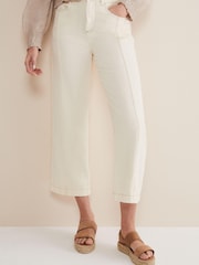 Phase Eight Cream Fraya Wide Leg Jeans - Image 1 of 6