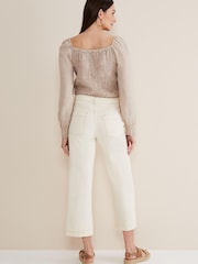 Phase Eight Cream Fraya Wide Leg Jeans - Image 2 of 6