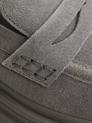 Reiss Grey Adele Leather Chunky Cleated Loafers - Image 5 of 5