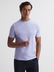 Reiss Lilac Bless Cotton Crew Neck T-Shirt - Image 1 of 6