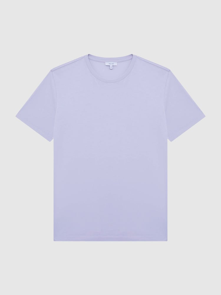 Reiss Lilac Bless Cotton Crew Neck T-Shirt - Image 2 of 6 Reiss Lilac Bless Cotton Crew Neck T-Shirt - Image 2 of 6