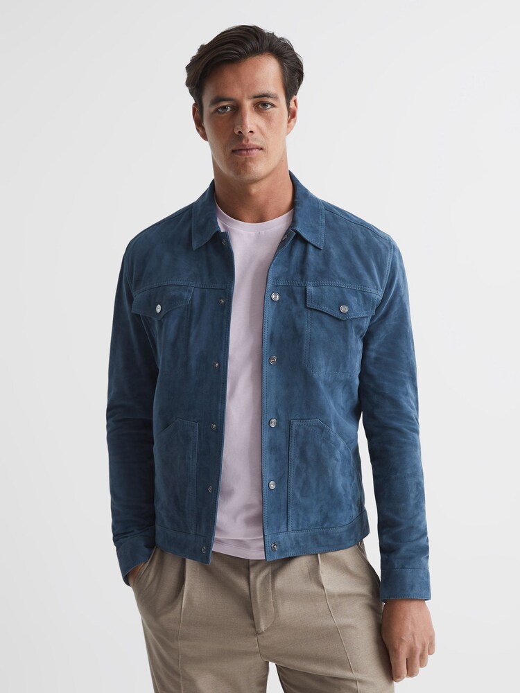Reiss Lilac Bless Cotton Crew Neck T-Shirt - Image 6 of 6
