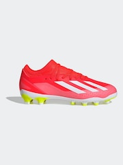 adidas Red/White Football X Crazyfast League Multi-Ground Kids Boots - Image 1 of 10