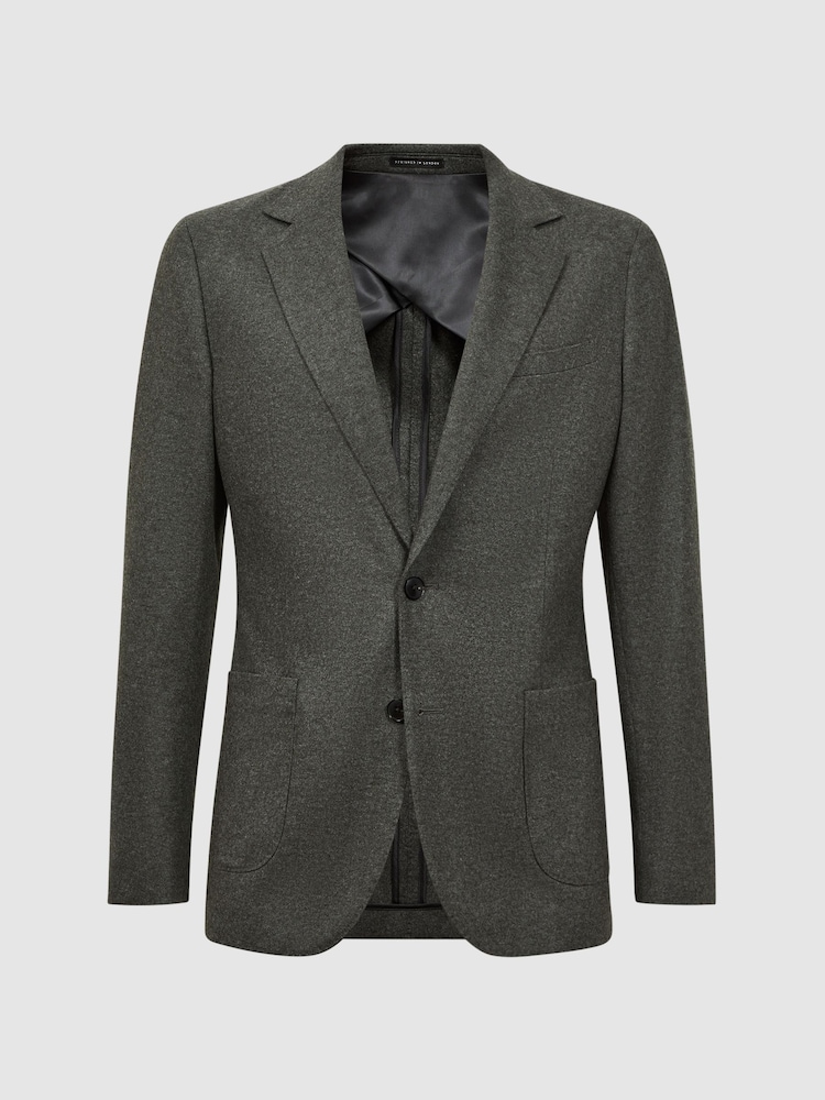 Reiss Forest Green Lincoln Slim Fit Single Breasted Wool Blazer - Image 2 of 6
