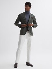 Reiss Forest Green Lincoln Slim Fit Single Breasted Wool Blazer - Image 3 of 6