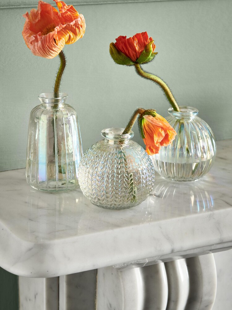 Set of 3 Mini Glass Flower Vases - Image 1 of 4