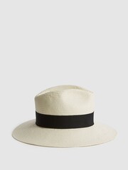 Reiss White Arabella Straw Hat - Image 1 of 5