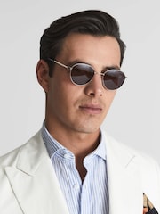 PAIGE Round Metal Frame Sunglasses - Image 2 of 6
