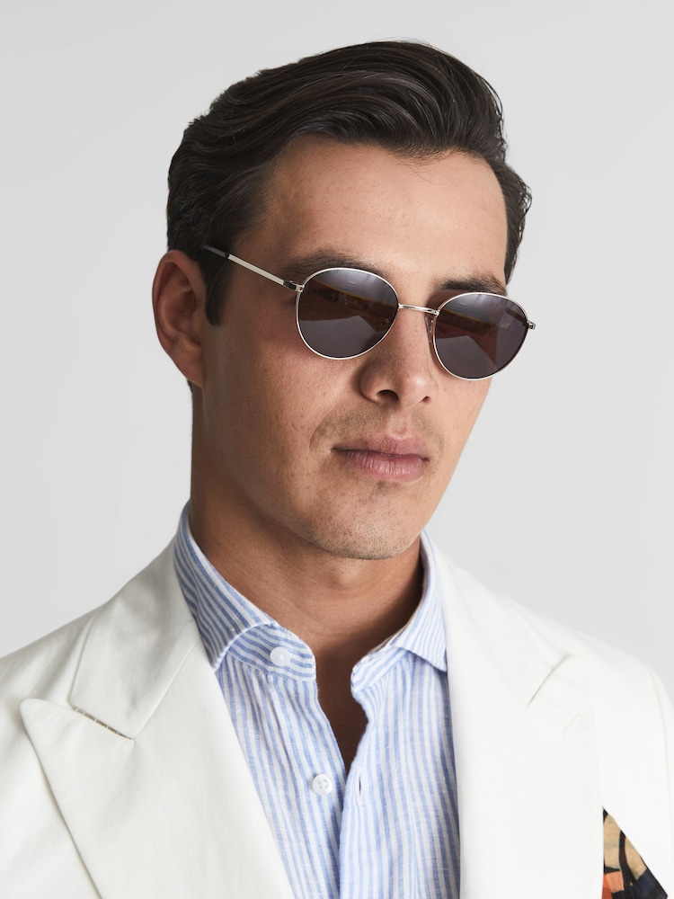 PAIGE Round Metal Frame Sunglasses - Image 2 of 6