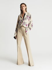 Reiss Neutral/Pink Tilly Orchid Print Blouse - Image 3 of 6