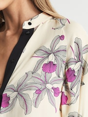 Reiss Neutral/Pink Tilly Orchid Print Blouse - Image 4 of 6
