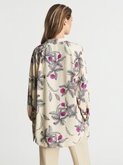 Reiss Neutral/Pink Tilly Orchid Print Blouse - Image 5 of 6