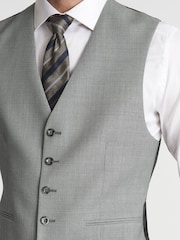 Reiss Soft Grey Lowry Birdseye Slim Fit Waistcoat - Image 4 of 7