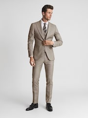 Reiss Soft Grey Lowry Birdseye Slim Fit Waistcoat - Image 6 of 7