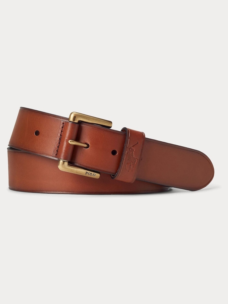 Polo Ralph Lauren Tan Brown Leather Pony Player Belt - Image 1 of 2