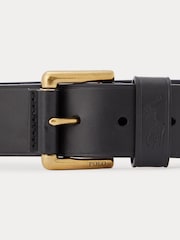 Polo Ralph Lauren Black Leather Pony Player Belt - Image 2 of 2
