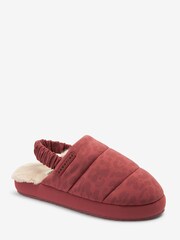 Pink Animal Print Quilted Mule Slippers With Elastic Support - Image 2 of 4